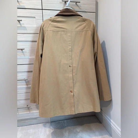 Tan Women's barn jacket with brown corduroy collar size M/US6 - Picture 3 of 12